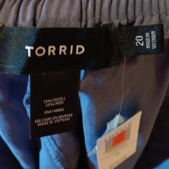 Torrid Linen Blend Trousers 20 NWT slate blue - Picture 7 of 9
